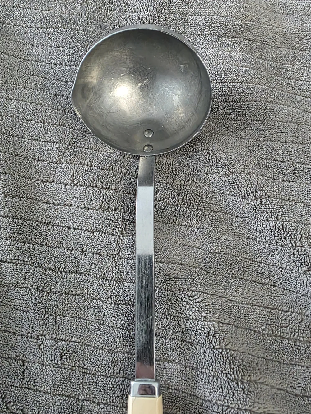 Vintage Androck Stainless Steel Ladle Pour Spout Pink Tulip Retro MCM
